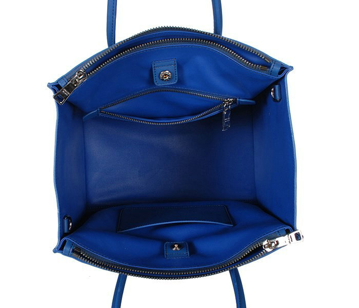 2014 Prada Glace Calf Leather Tote Bag BN2619 blue